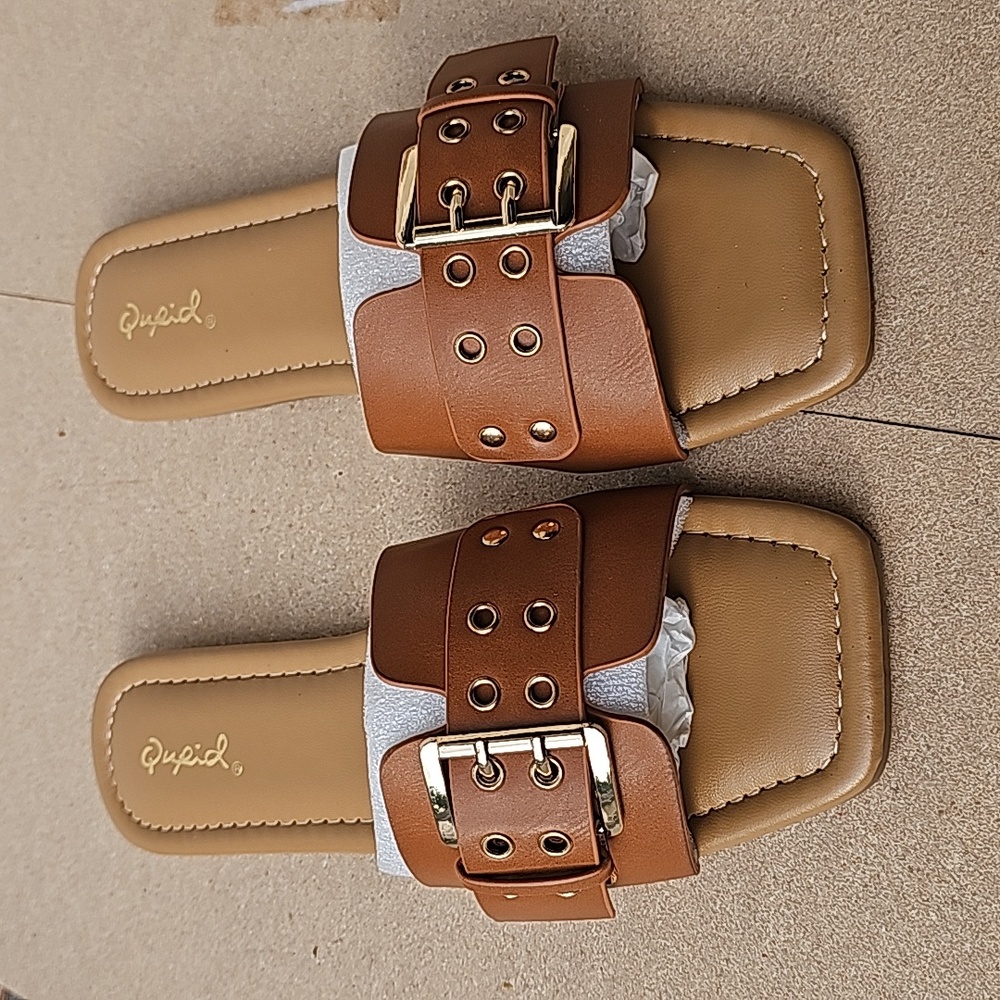 Qupid Afia Camel  Sandal
